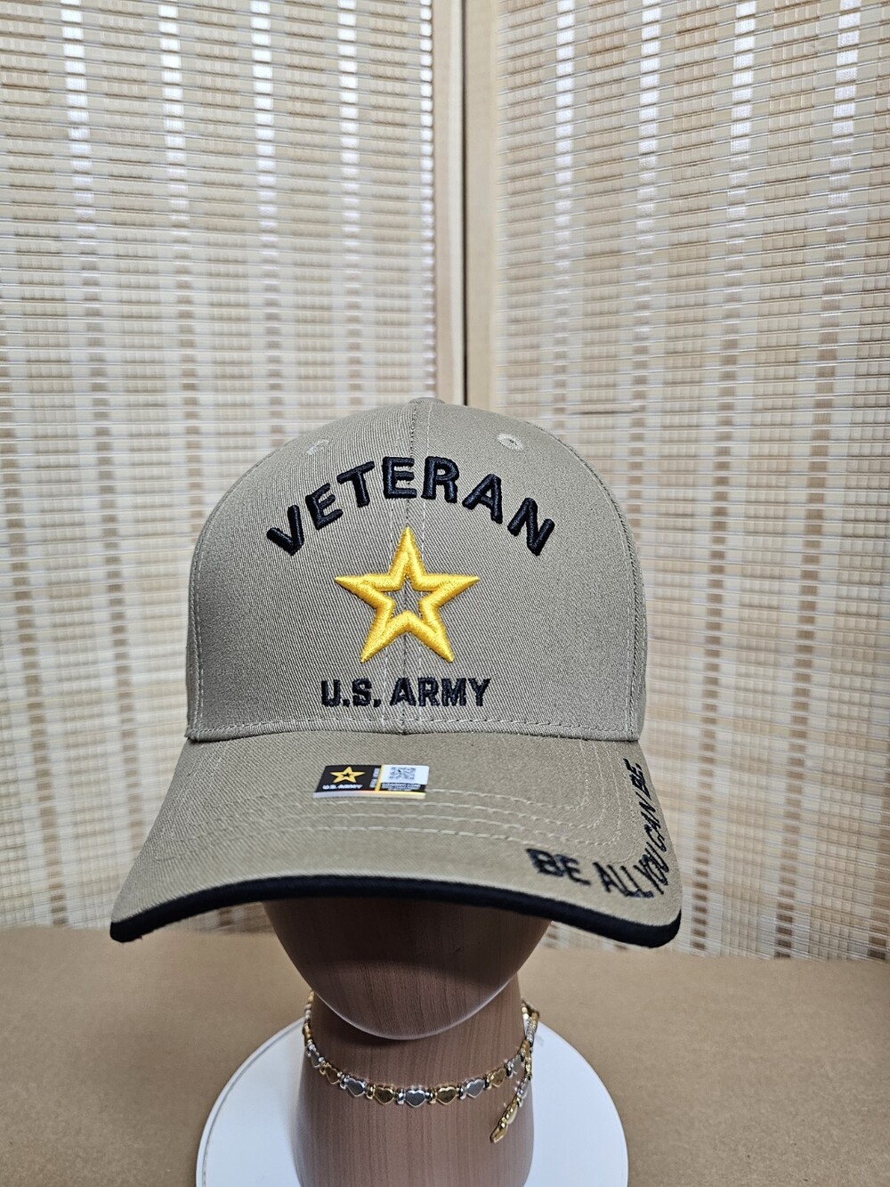 U.S. Army Veteran Adjustable Embroidered Cap Tan Black Be All You Can Be